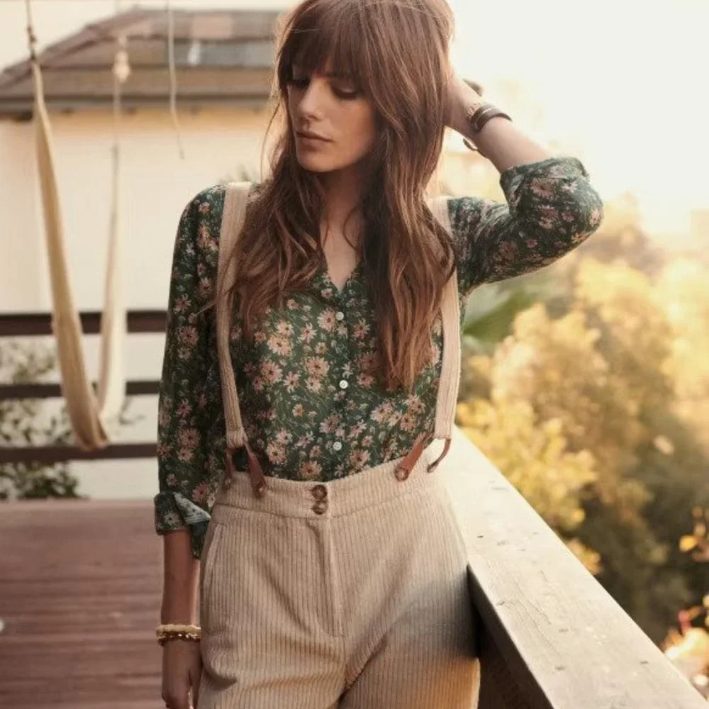 Sezane Pierro Blouse in Printed Edelweiss size 36